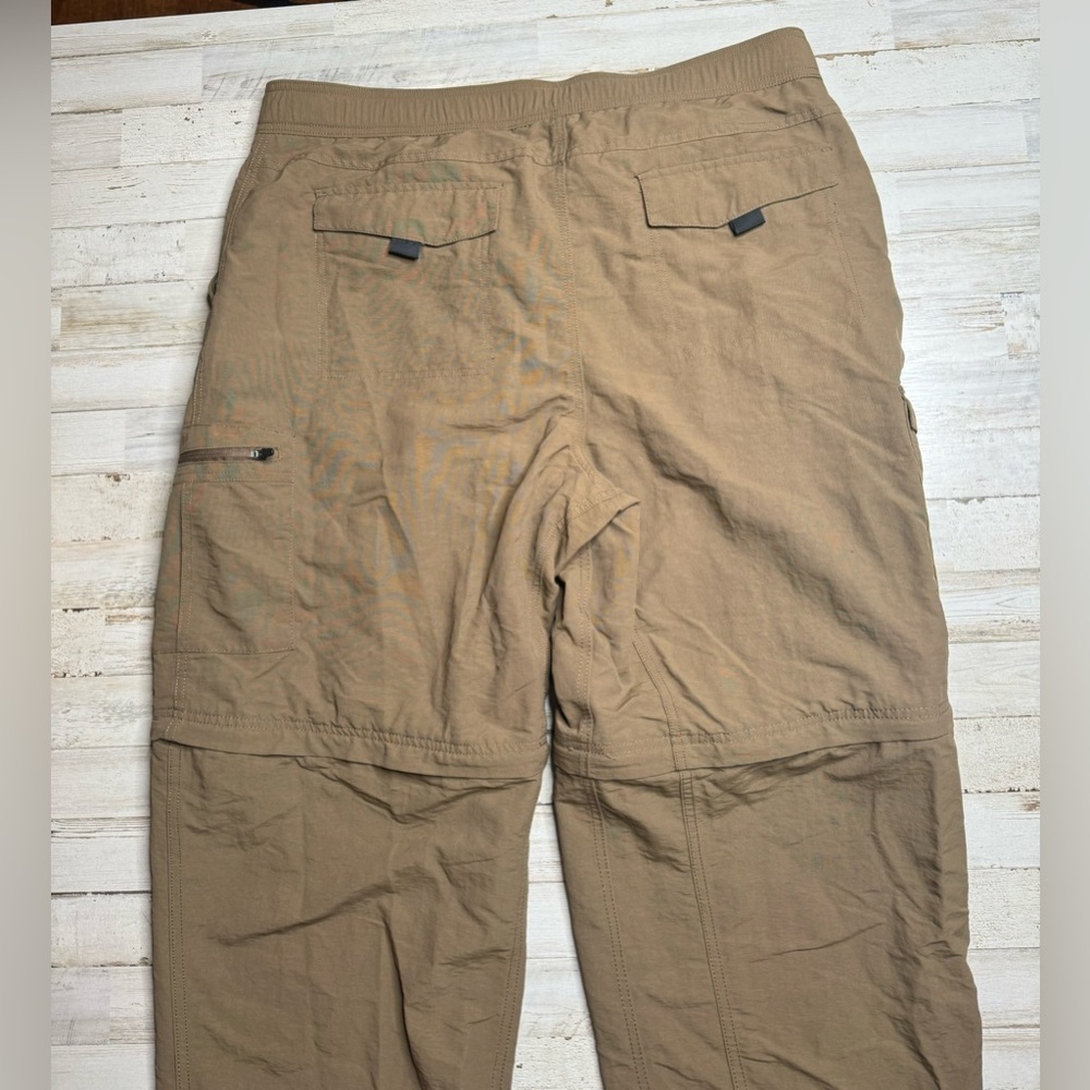 Nordic Track Pants Mens 40x30 Brown Nylon Stretch Loose Cargo Convertible - Picture 8 of 9